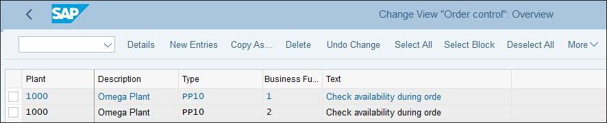 Checking Controls in the Creation and Release of a Production Order