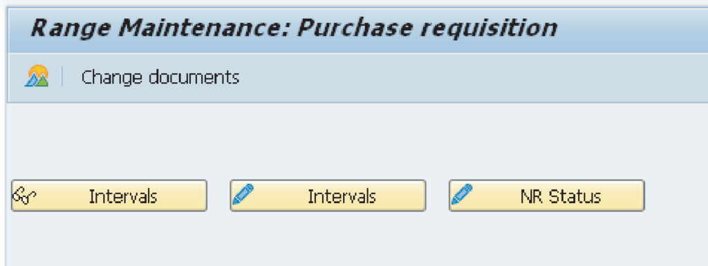 Change Intervals Button in Transaction SNRO