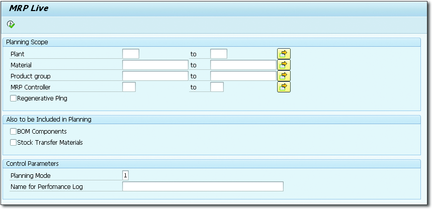 Transaction MD01N with More Flexible Selection Criteria